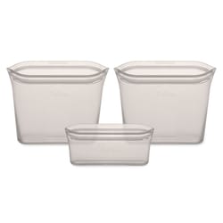 Zip Top Gray Food Storage Container Set 1 pk