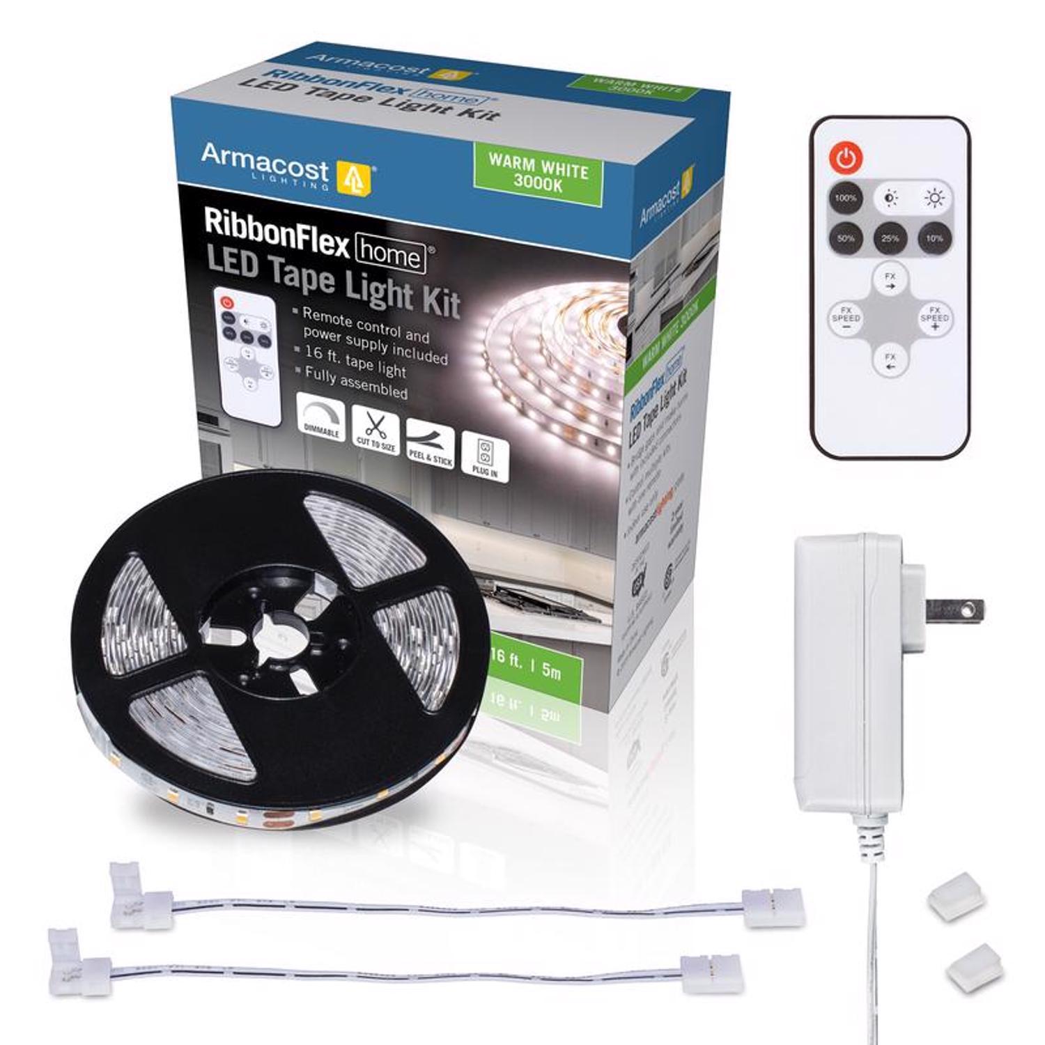 Armacost Lighting RibbonFlex home 16 ft. L White Plug In LED Smart Enabled Strip Tape Light Kit 1 pk Mfr 421500 Ace Hardware