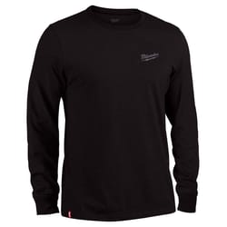 Milwaukee S Long Sleeve Men's Round Neck Black Hybrid Work Tee Shirt