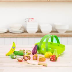 Fat Brain Toy Pretendables Fruit & Veggie Basket Set Multicolored 11 pc