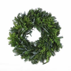 Fresh 22in Fraser and Cedar Wreath Fraser Fir Green Red Cedar Bouquet Wreath