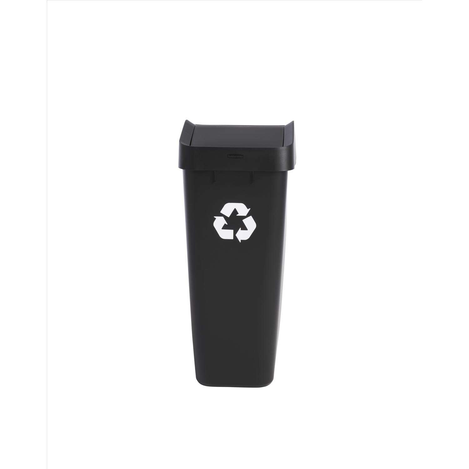 Rubbermaid 12.2 gal Black Resin Recycling Trash Can Lid Included Ace Hardware