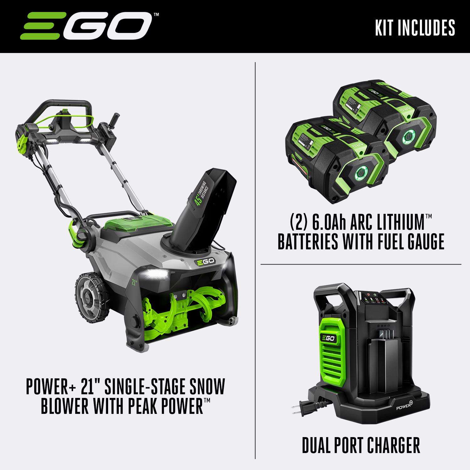 EGO Power+ SNT2134 21 in. Single stage 56 V Battery Snow