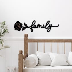 P Graham Dunn 8 in. H X 1 in. W X 30 in. L Black MDF Family Wall Word