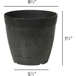 Novelty ArtStone 7.5 in. H X 8.5 in. W X 8.5 in. D X 8.5 in. D Resin Dolce Planter Black