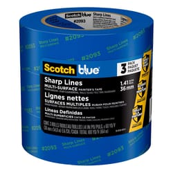  Blue Painters Washi Tape Set - 3 Rolls Multi Size Pack -  Delicate Surfaces - No Residue Masking Tape - Heat Resistant for Painting -  Drafting Craft Artist - Thin Thick (