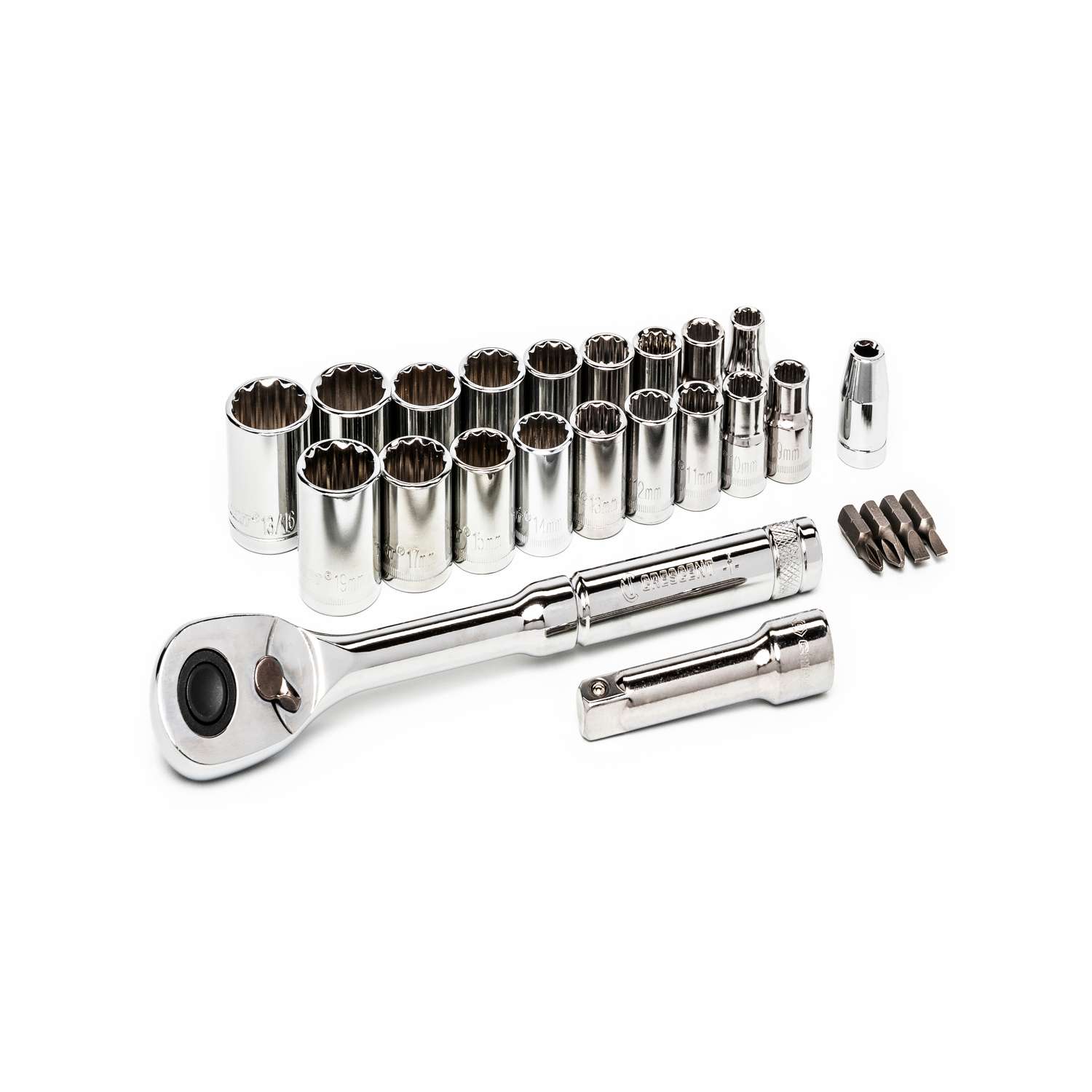 Crescent 3/8 in. drive Metric and SAE 12 Point Mechanic's Tool Set 25