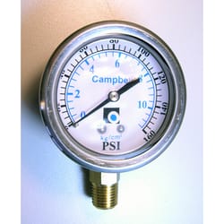 Campbell Steel 1/4 in. Liquid Filled Pressure Guage