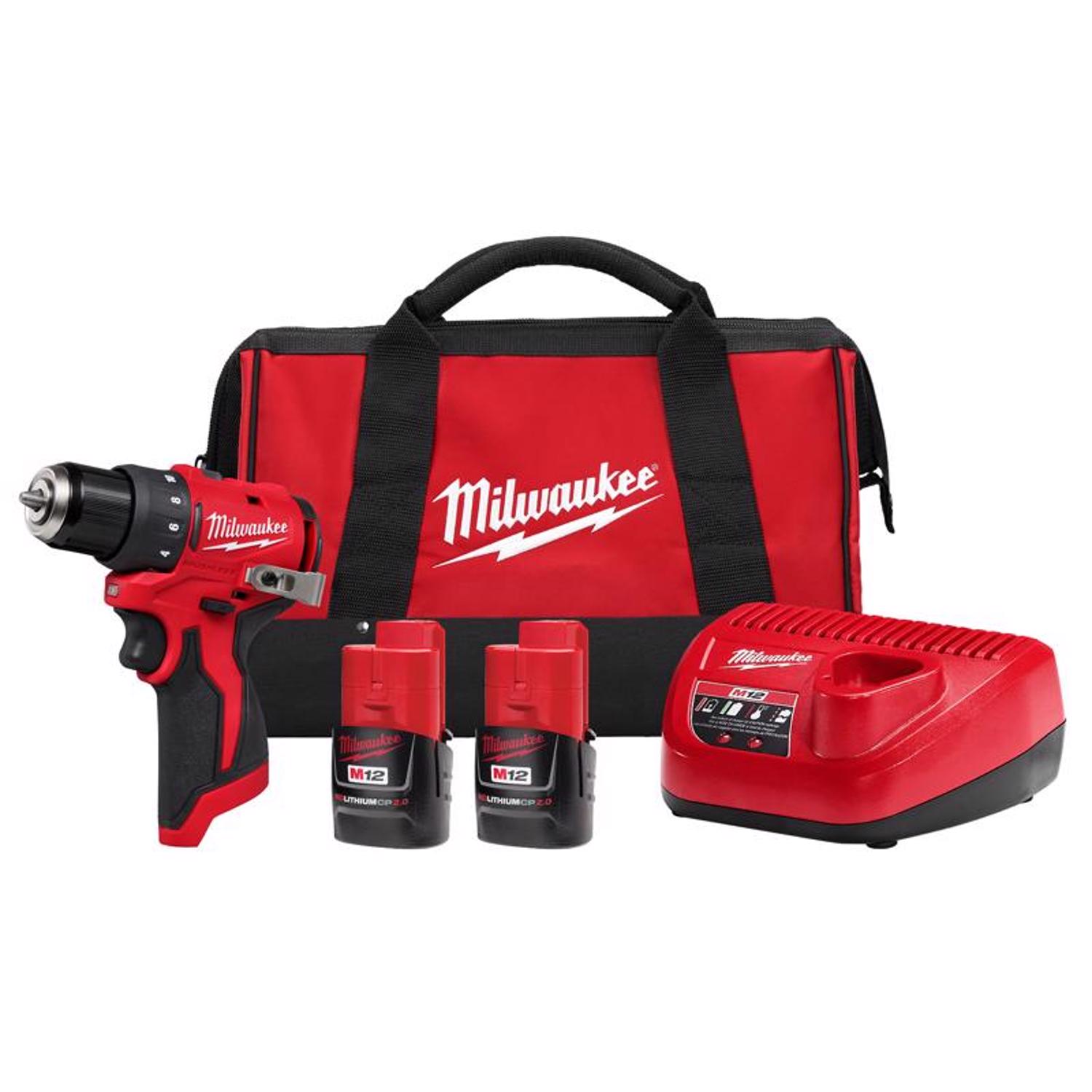 Milwaukee tool M12 3/8 in. Brushless Cordless Drill/Driver Kit (Battery & Charger)