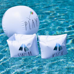 CocoNut Float White Vinyl Inflatable Arm Floats and Ball