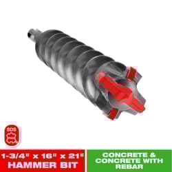 Diablo Rebar Demon 1-3/4 in. X 21 in. L Carbide Tipped Hammer Drill Bit SDS-Max Shank 1 pk
