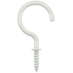 Ace Small White Steel 1.1875 in. L Cup Hook 20 lb 3 pk