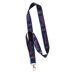 HILLMAN MLB Los Angeles Angels Polyester Blue/Red Coined-Edge Split Ring Lanyard
