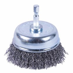 Forney 3 in. D X 1/4 in. D Crimped Steel Cup Brush 6000 rpm 1 pc