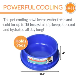 K&H Pet Prodcuts Blue Plastic 96 oz Pet Bowl For Cats/Dogs