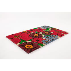 Entryways 17 in. W X 28 in. L Multicolored Forget-Me-Nots Coir Door Mat