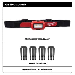 Milwaukee 350 lm Black/Red LED Head Lamp AAA Battery