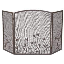 Panacea Colonial Brown/Gray Brushed Steel Fireplace Screen