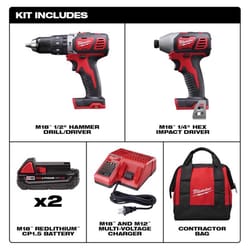 Milwaukee 18V M18 Cordless Brushed 2 Tool Combo Kit