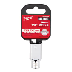 Milwaukee 9 mm X 1/2 in. drive Metric 6 Point Standard Socket 1 pc