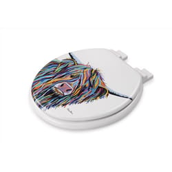 Croydex Angus McCoo Slow Close Round White Molded Wood Toilet Seat