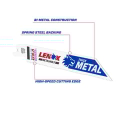 Lenox METALWOLF 6 in. Bi-Metal Wave Edge Reciprocating Saw Blade 14 TPI 5 pk