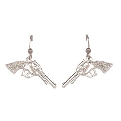 Montana Silversmiths Women's Cowgirl Pistols Silver Earrings Water Resistant