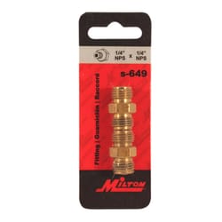 Milton Brass Hex Nipple 1/4 in. Male 10 pc