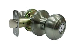 Faultless Fancy Mushroom Satin Nickel Entry Knobs Right or Left Handed