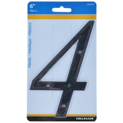 Hillman 6 in. Black Plastic Nail-On Number 4 1 pc