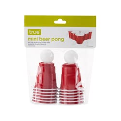 True Mini Beer Pong Set Red/White 14 pc