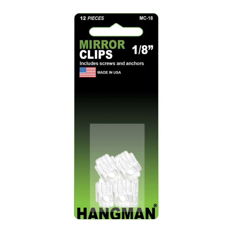 Hangman Hanger Mirror Holder Clip 20 lb 12 pc Hangman Hanger Mirror Holder Clip 20 lb 12 pc
