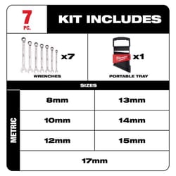 Milwaukee Metric Ratcheting Combination Wrench Set 12 in. L 7 pc