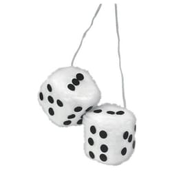 Custom Accessories Black/White Dice Fuzzy Dice 1 pk