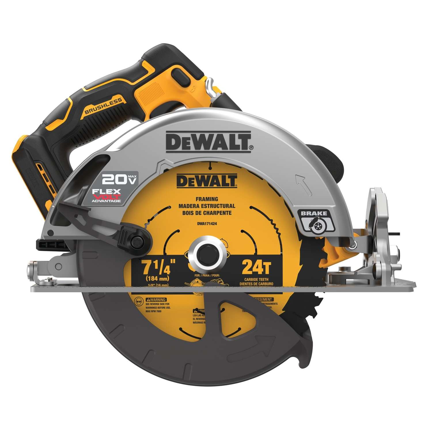 DeWalt FLEXVOLT 20 V 71/4 in. Cordless Brushless Circular Saw with