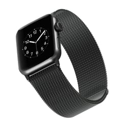 WITHit Unisex Square Black Analog Apple Watch Band Stainless Steel