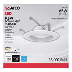 Satco Nuvo White 5-6 in. W Plastic LED Dimmable Recessed Downlight 9 W