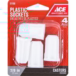 Ace Plastic Caster Socket 4 pk