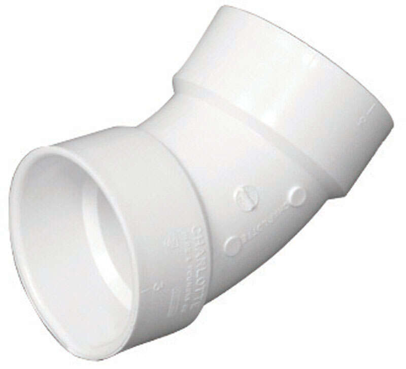 Easy to Install Charlotte Pipe 2-1/2 45 Degree Elbow Pipe Fitting - Socket x Socket High Tensile and Sound Deadening for Home or Industrial Use Schedule 40 PVC Durable Single Unit
