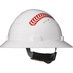 Coast SH300 4-Point Ratchet Directional Reflective Arrows Full Brim Hard Hat White Vented