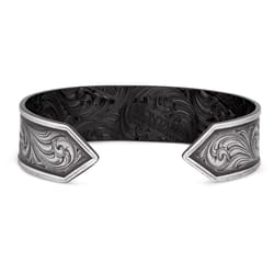 Montana Silversmiths Men's American Made Strength Cuff Black/Silver Bracelet One Size Fits Most