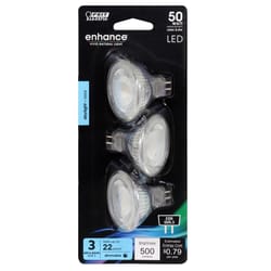 Feit Enhance MR16 GU5.3 LED Bulb Daylight 50 Watt Equivalence 3 pk