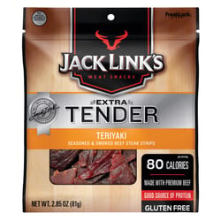 Jack Link's Seasoned and Smoked Teriyaki Beef Jerky 2.85 oz Bagged