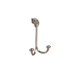 Spectrum 4.3 in. L Satin Nickel Silver Zinc Double Clothes Hook 1 pk