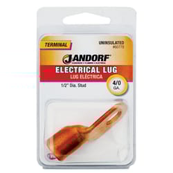 Jandorf 4/0 Ga. Uninsulated Wire Electrical Lug Copper 1 pk