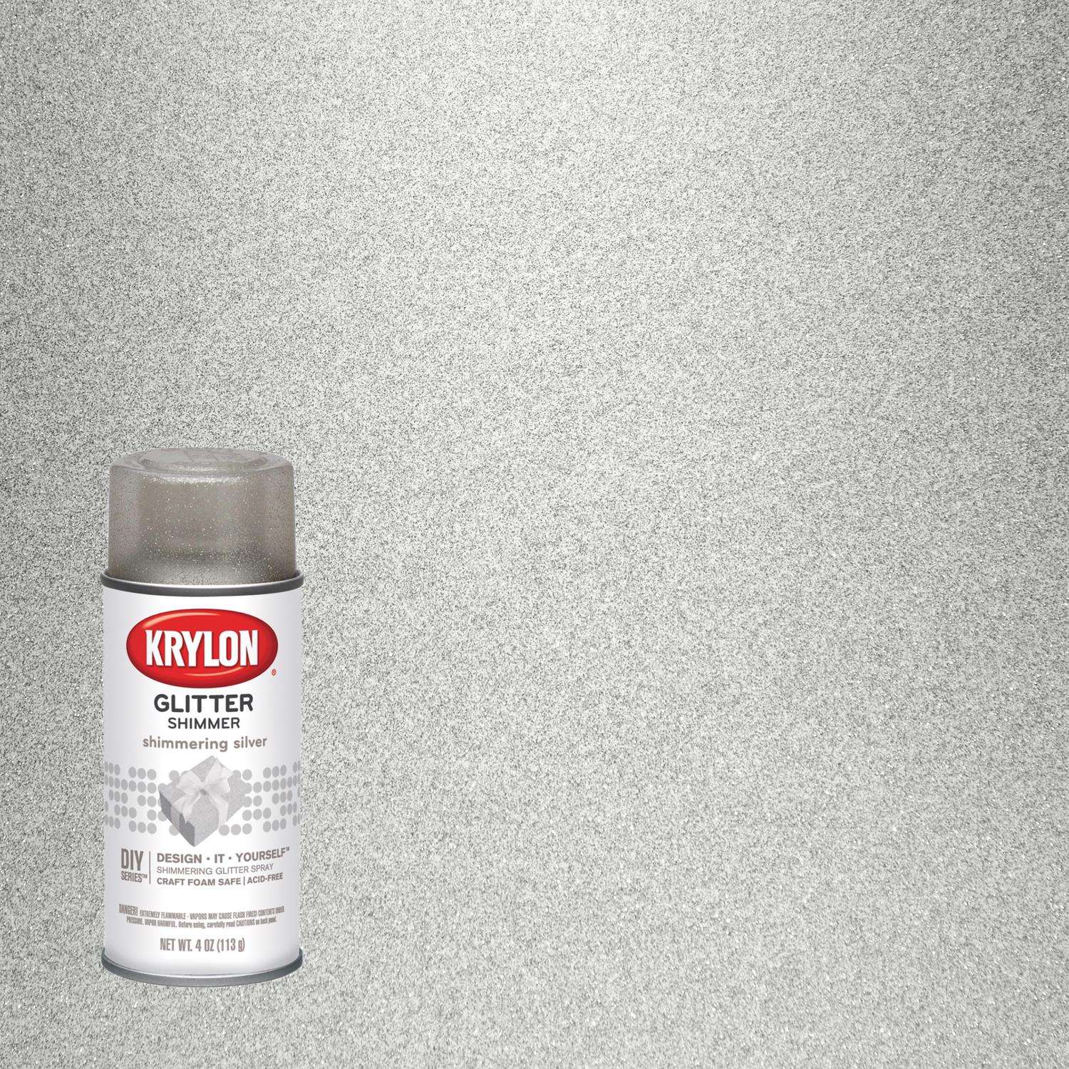 Krylon Glitter Shimmer Shimmering Silver Spray Paint 4 oz Ace Hardware