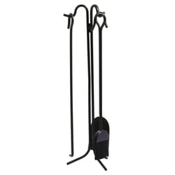 Panacea Open Hearth Black Matte Steel Fireplace Tool Set