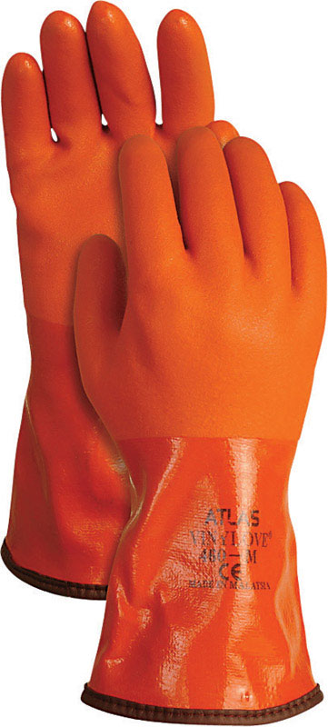 Photos - Safety Equipment Atlas Unisex Indoor/Outdoor Coated Work Gloves Orange L 1 pair 460L-09.RT 