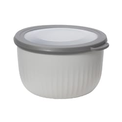 OGGI 1.4 qt Polypropylene Gray Bowl with Lid 2 pc