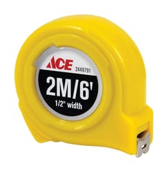 Ace 6 ft. L X 0.5 in. W High Visibility Metric Tape Measure 1 pk